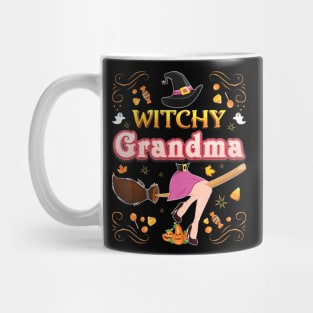 I'm He Witchy Grandma Witch Broom Halloween Pumpkin Family Mug